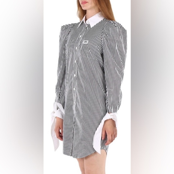 BURBERRY
Black & White Striped Shirt Dress - Picture 4 of 6